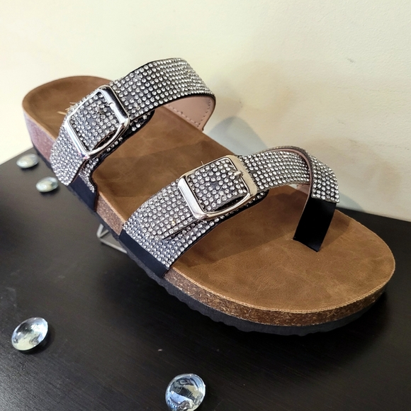 Yoki Bling Brown Cork Sandals - Picture 4 of 4